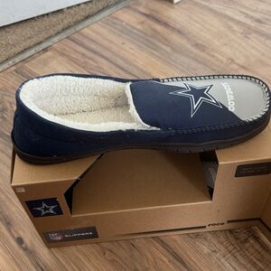 NFL Dallas Cowboys Navy Blue Slip-On Fleece Lined Slippers